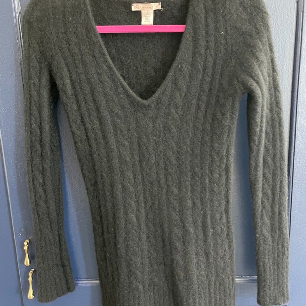 Cashmere v-neck cable Gray Sweater